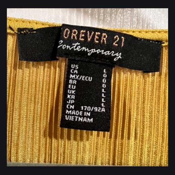 Forever 21 size large gold cropped short sleeve pullover top. - Picture 8 of 8